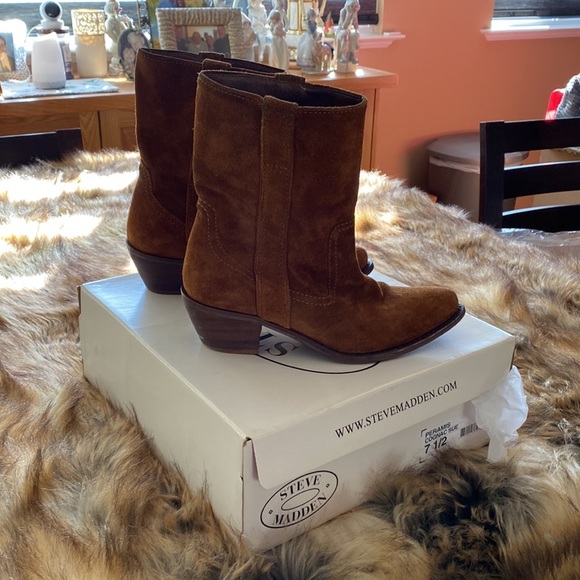 Steve MADDEN PERAMIS SUEDE BOOTIES COWGIRL STYLE - Picture 4 of 8